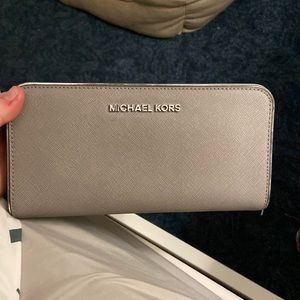 Gray Michael Kors Large Wallet